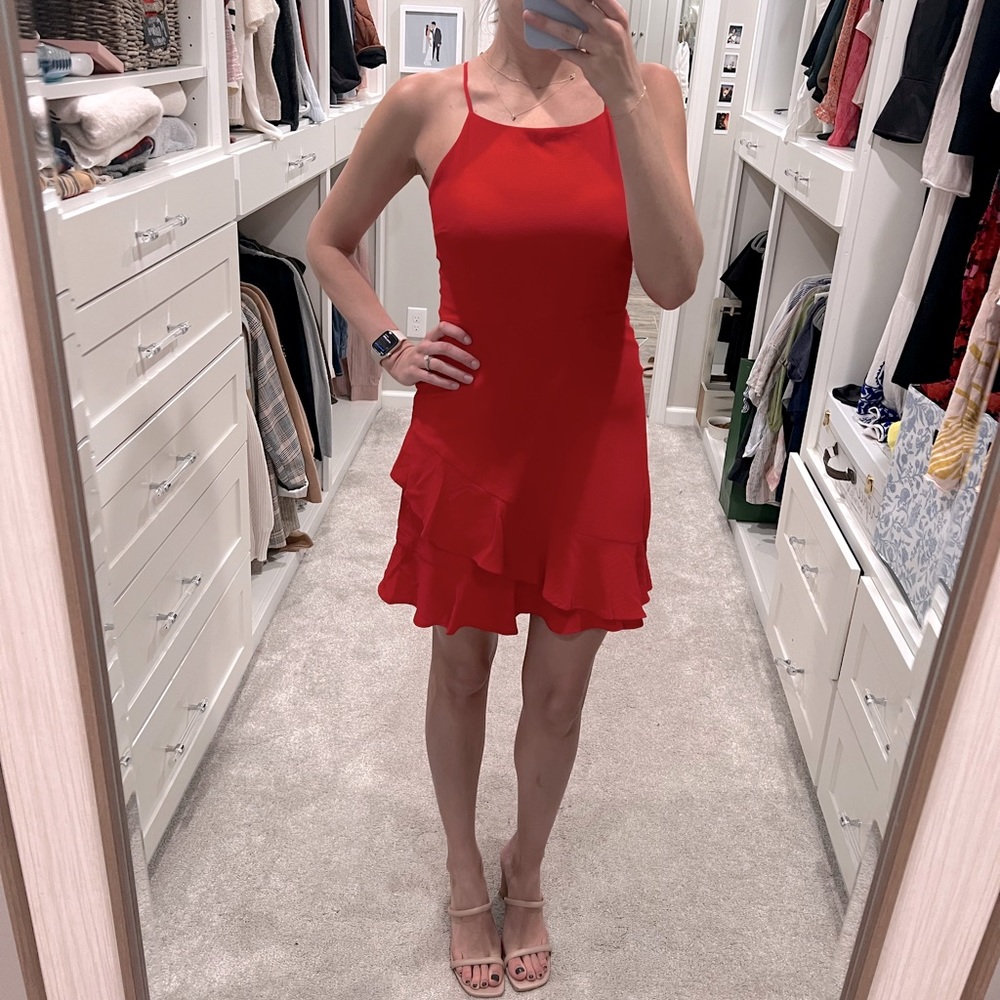 Red Cocktail Dress, Worn Once - Picture 2 of 2